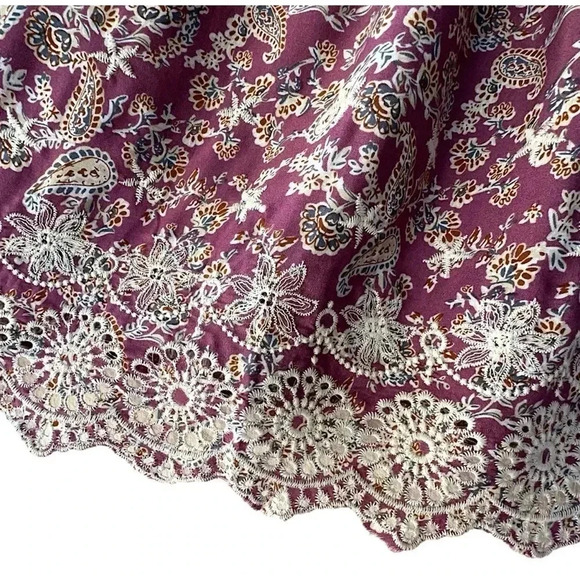 SOLITAIRE | BOHO PEASANT BLOUSE EMBROIDERED BALLOON SLEEVE TOP | SIZE: MEDIUM - Picture 5 of 11